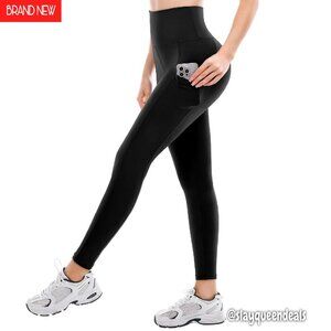High Waisted Yoga Leggings, Buttery Soft Workout Pants, Polyester Blend